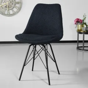 Chaise de salle à manger Viga bleu foncé teddy